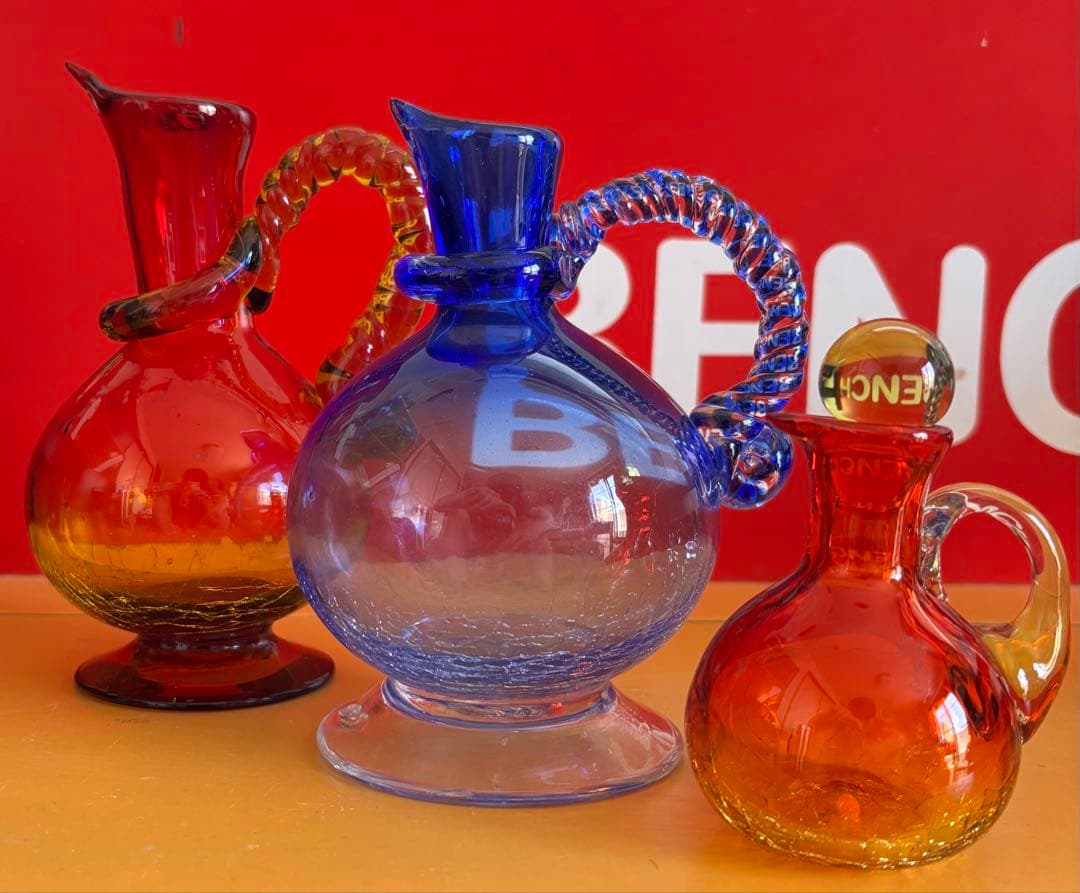 琉球ガラス　水差し　ガラス細工　置物　インテリア　3個セット