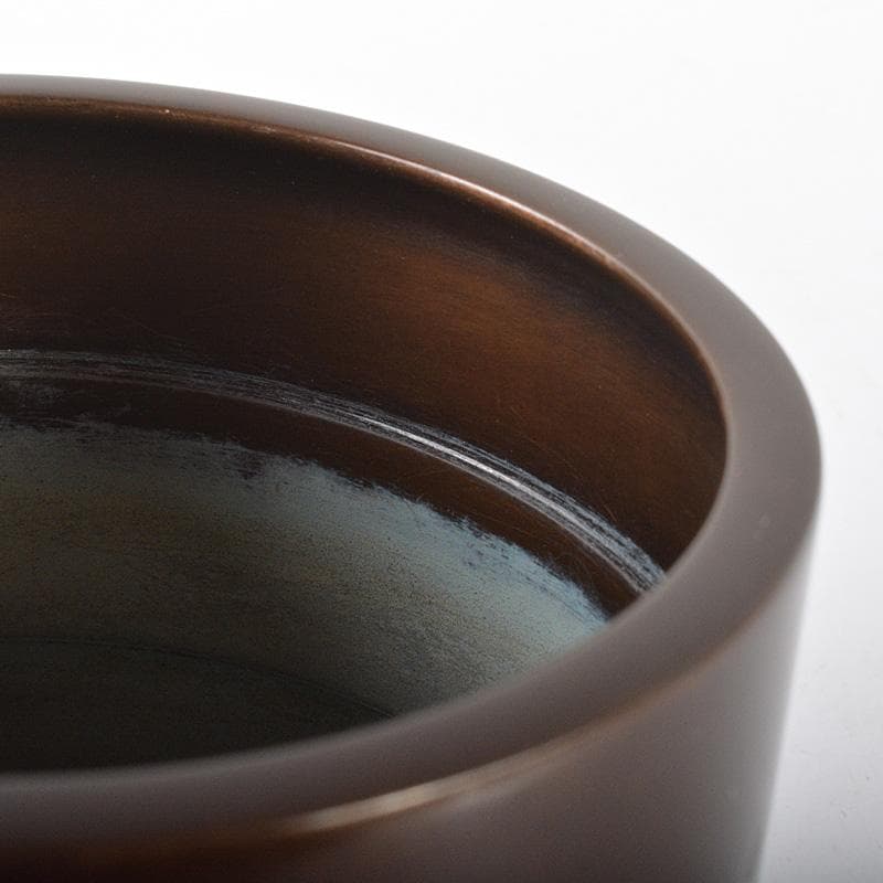 茶道具　釜師　角谷興兵衛造　唐金筋　火入　共箱　C　R6499