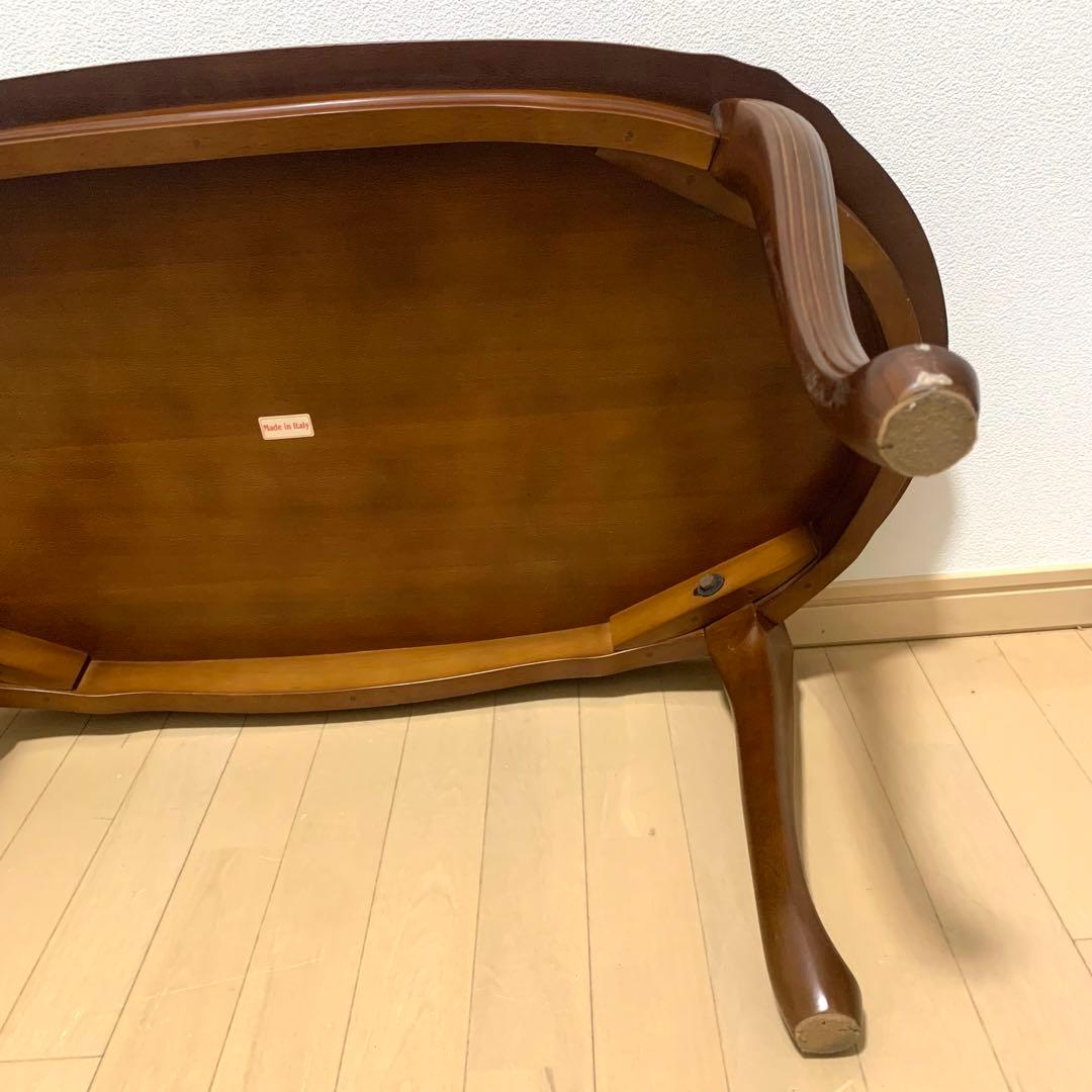 イタリア 象嵌　センターテーブル ロココ調 猫脚 エレガント アンティーク