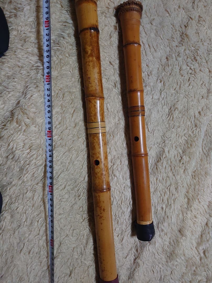 尺八本体 竹製 2本セット 約60cmと50cm