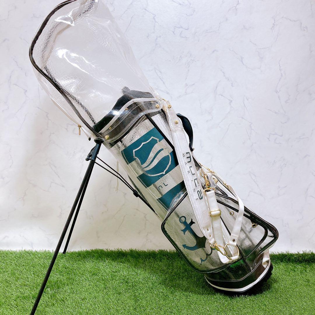 17ムータマリン　ゴルフ　クリア　キャディバッグ　クロコ　スタンド式　3点式