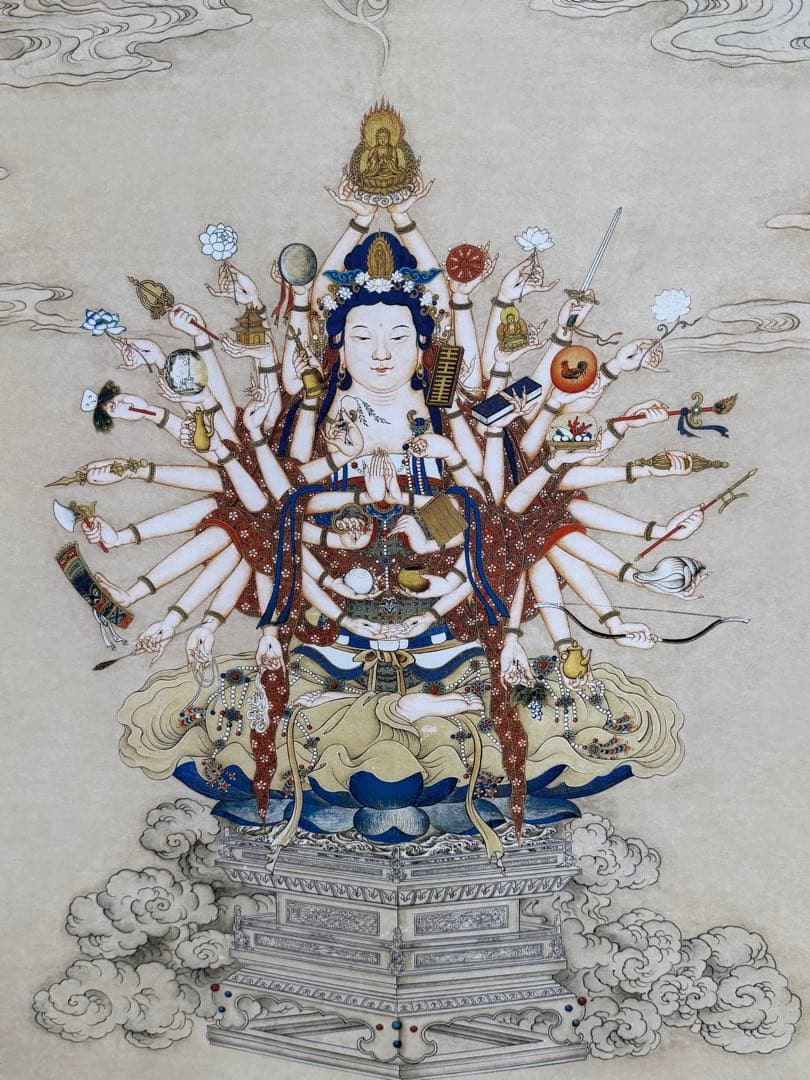 中国　清時代　丁観鵬　寶相観音圖　絹本　原色複製　◇検故宮博物館◇ 一鼎軒926