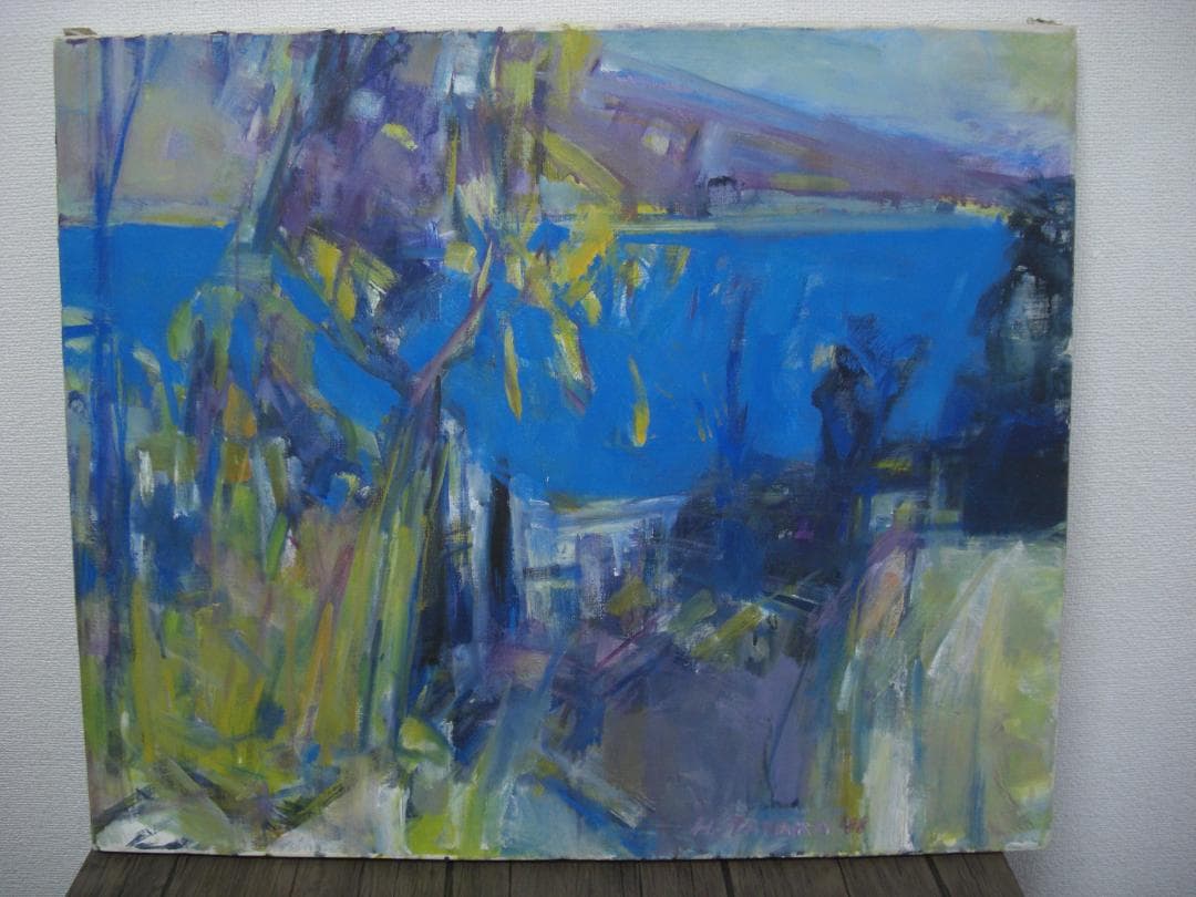 ◆H.TANAKA「コートダジュール」油彩画　1988年◆模写◆