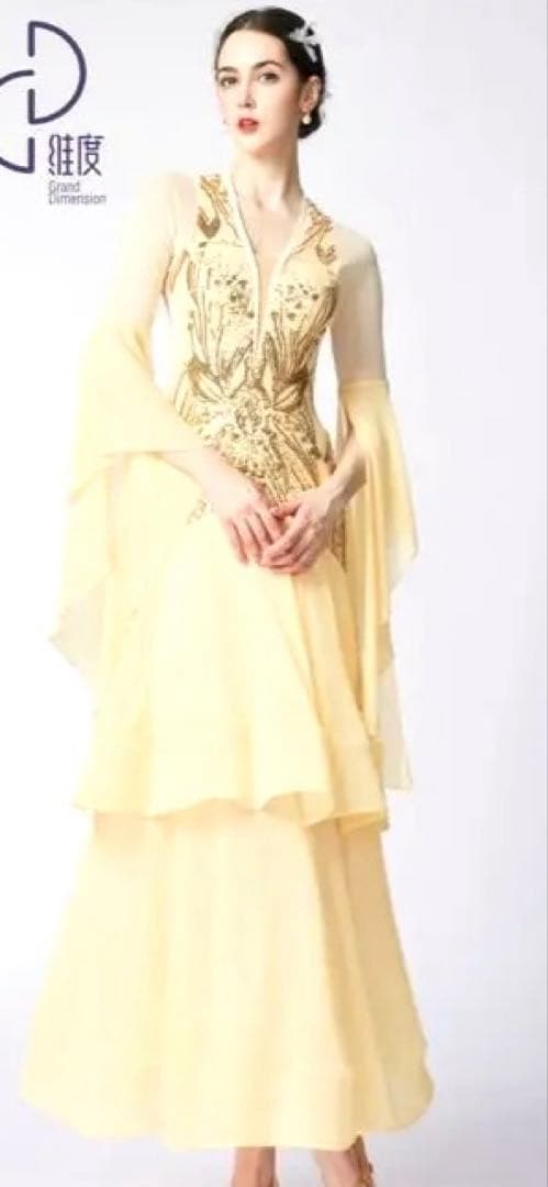 社交ダンス、ドレス￼黄色￼