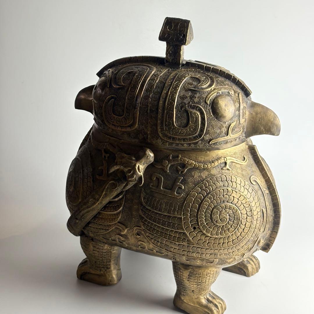 青銅 饕餮 鴟鶚尊 梟ゆう 中国美術 青銅器 中国