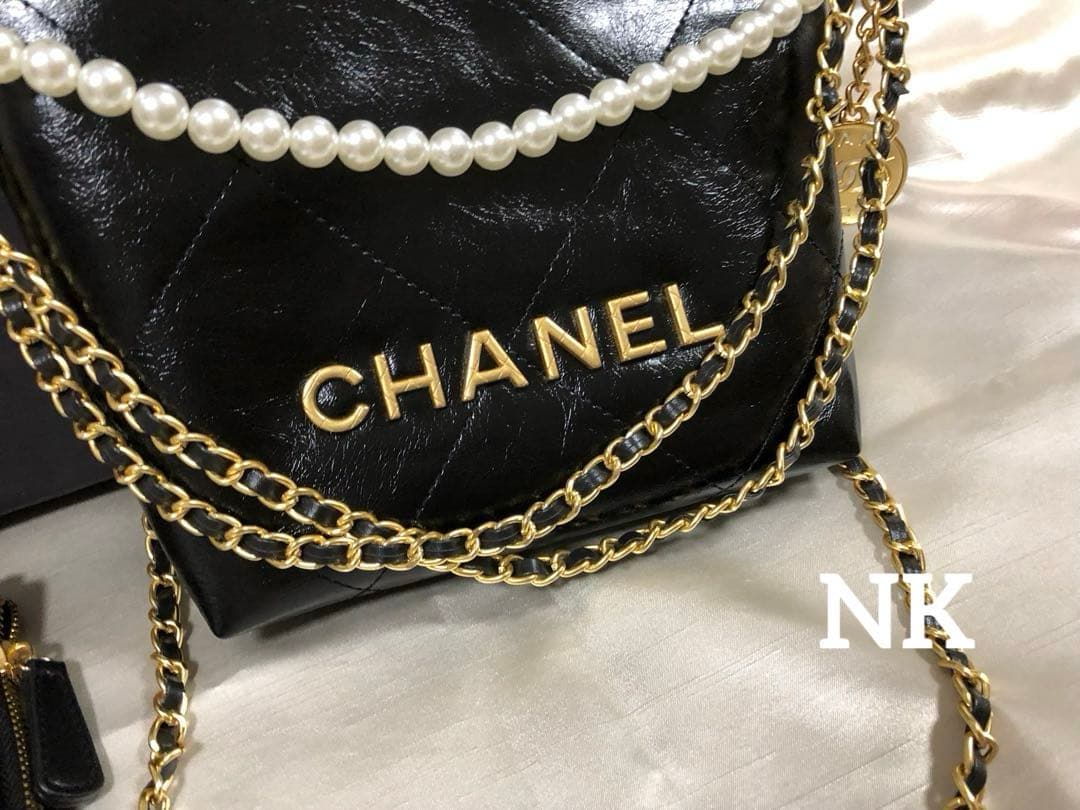 パール付き　シャネル　ノベルティ　ショルダーバッグ　VIP ブラック