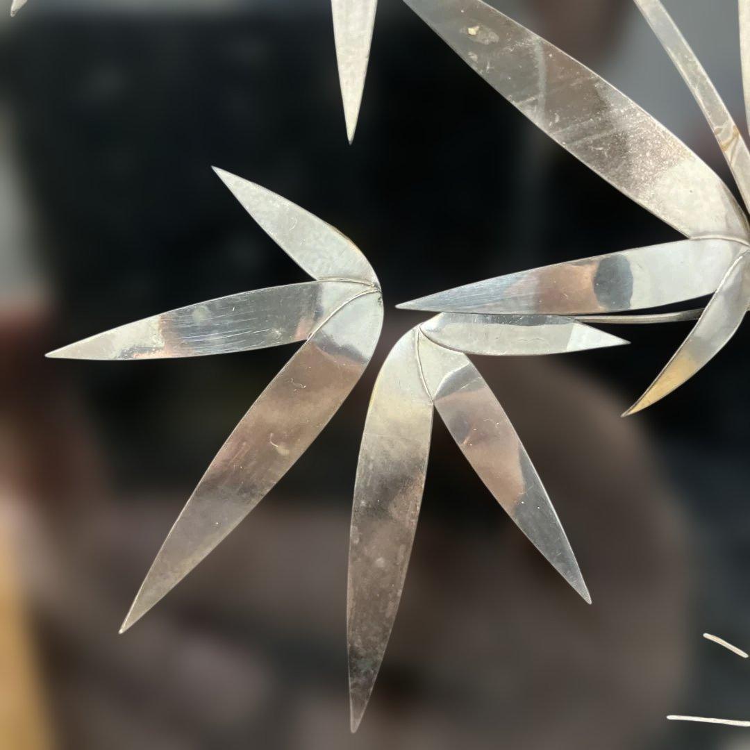 (2-24)純銀 竹の金属細工額