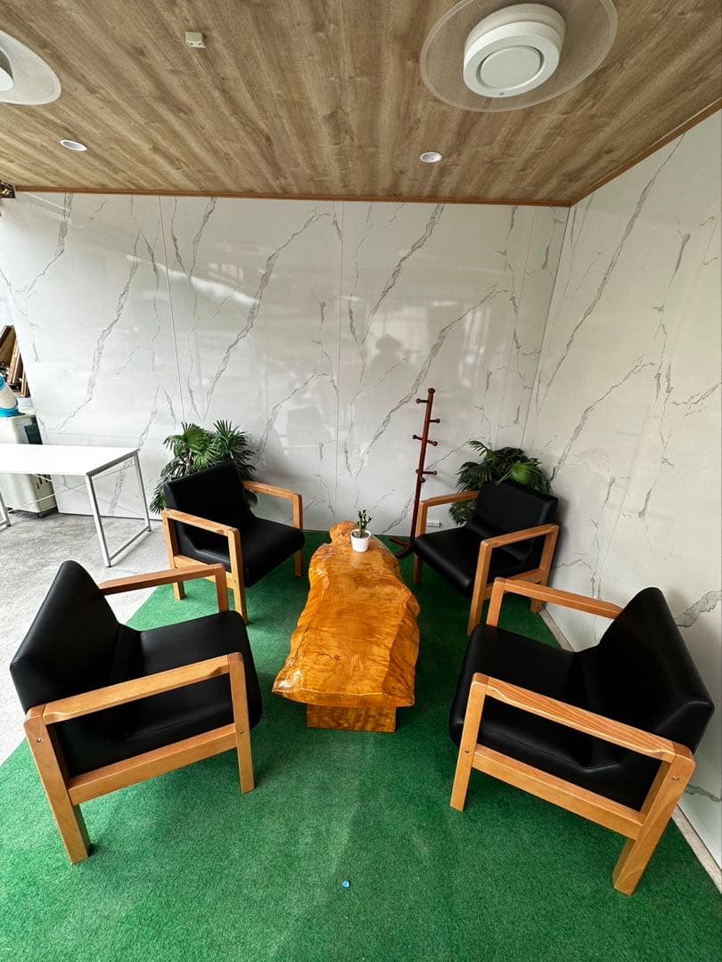 断*】様 AICO製応接ソファ4脚＋天然木ローテーブルセット（バラ売り可）