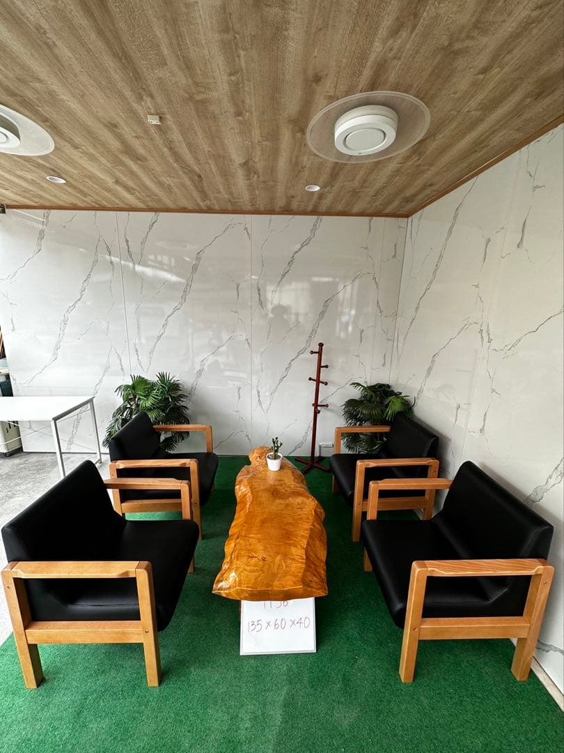 断*】様 AICO製応接ソファ4脚＋天然木ローテーブルセット（バラ売り可）