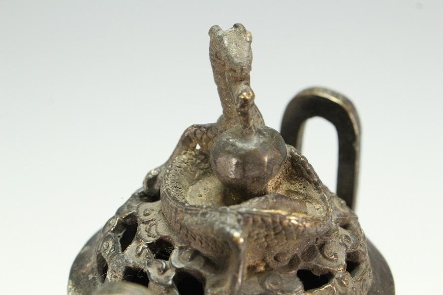 古銅 鬼持ち香炉 仏教美術(K-LC969)