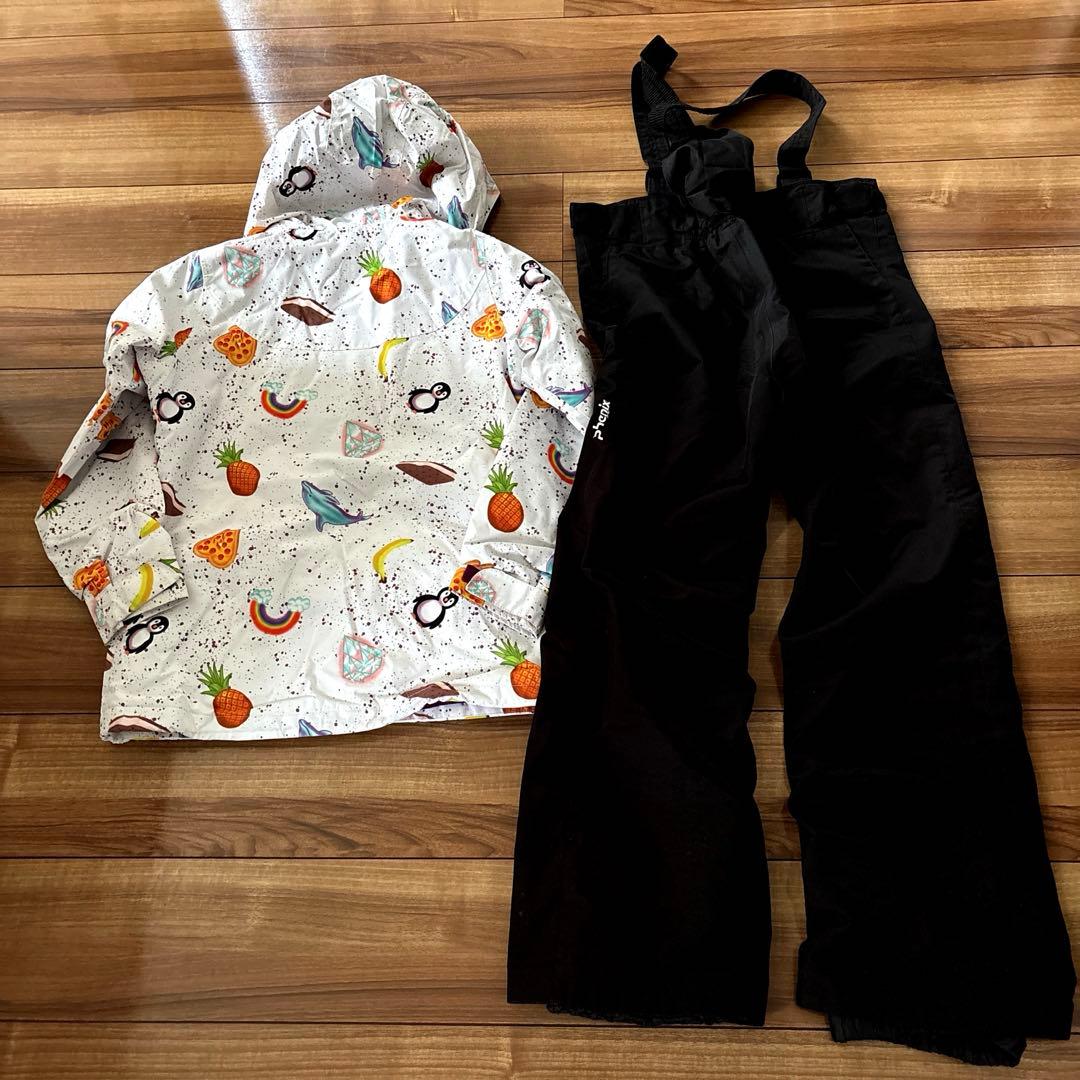 スキースノーボードウェア子供キッズ160150バートンphenix白柄黒中古品