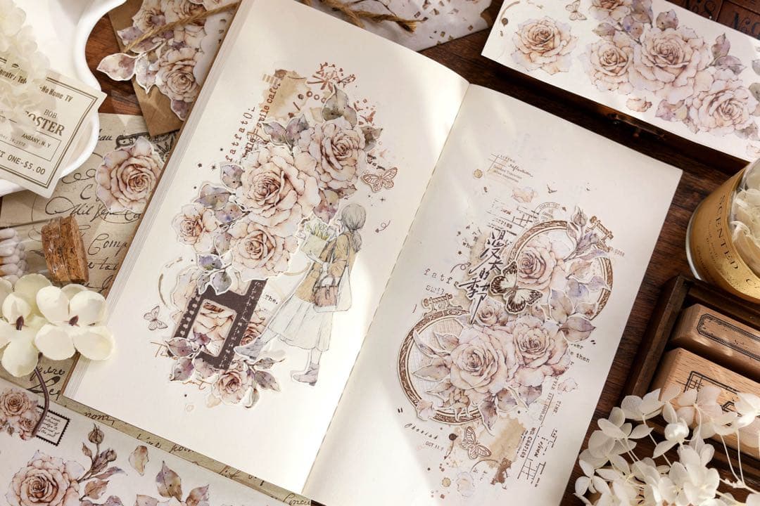 小白家文創《月下温柔》海外マスキングテープ　マステ 【1677】