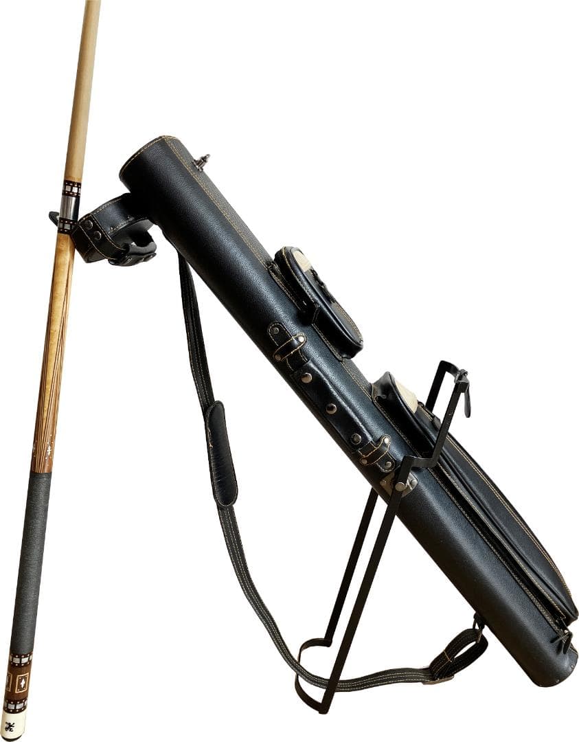 ビリヤード 米国特許スタンド付きキューケース　バット２本、シャフト４本収納