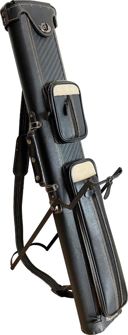 ビリヤード 米国特許スタンド付きキューケース　バット２本、シャフト４本収納