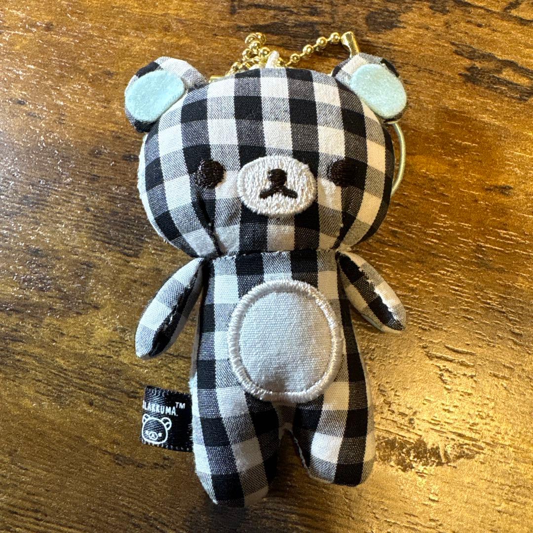 希少リラックマ ギンガムチェック 携帯クリーナーぬいぐるみ