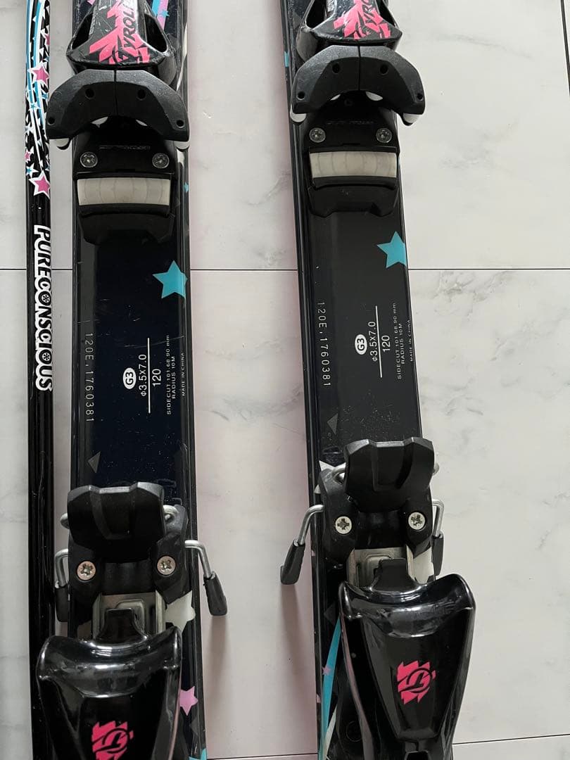 スキー板120 ブーツ22 ストック付き　ジュニア　PURECONCIOUS