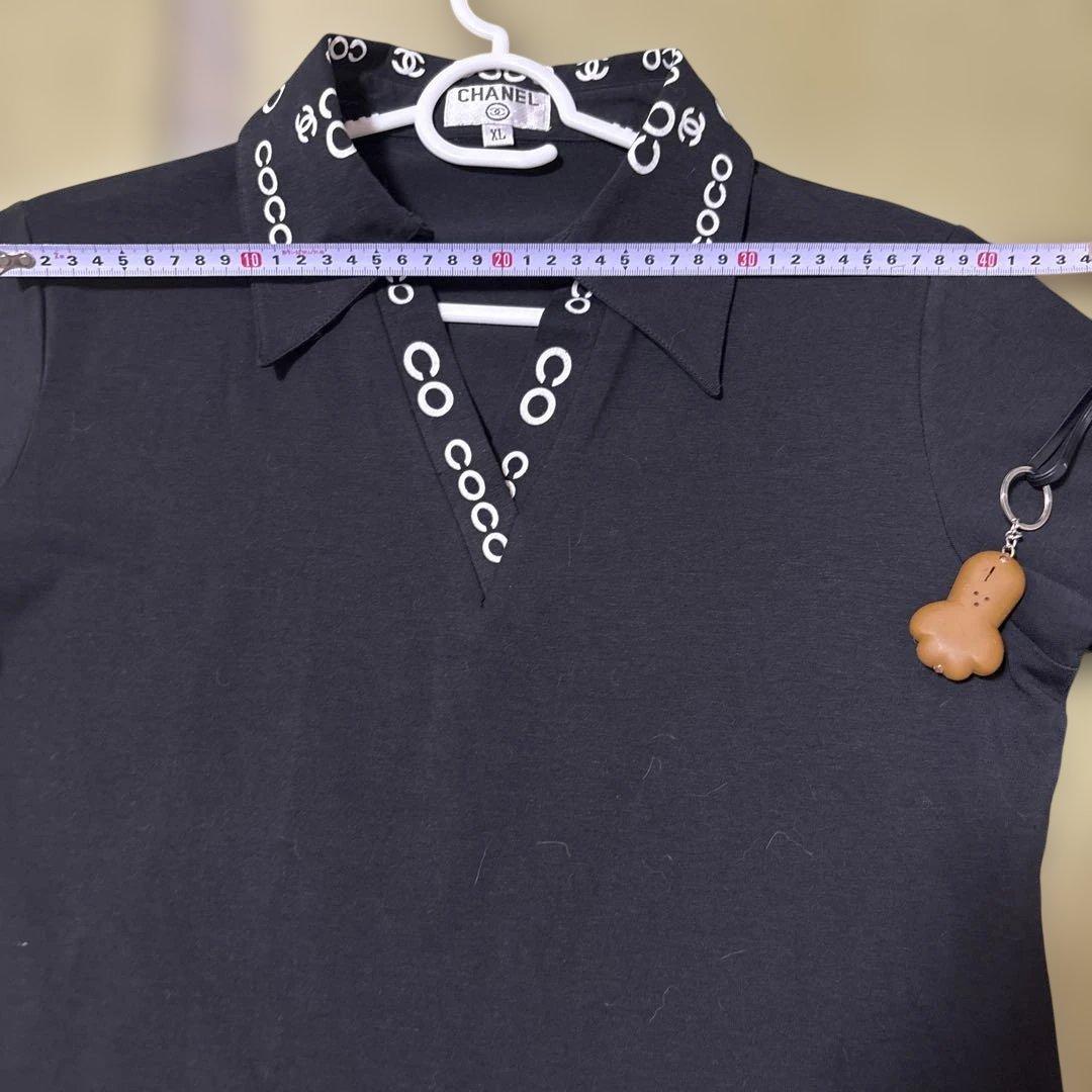 CHANEL ブラック シャツ XL ココロゴ