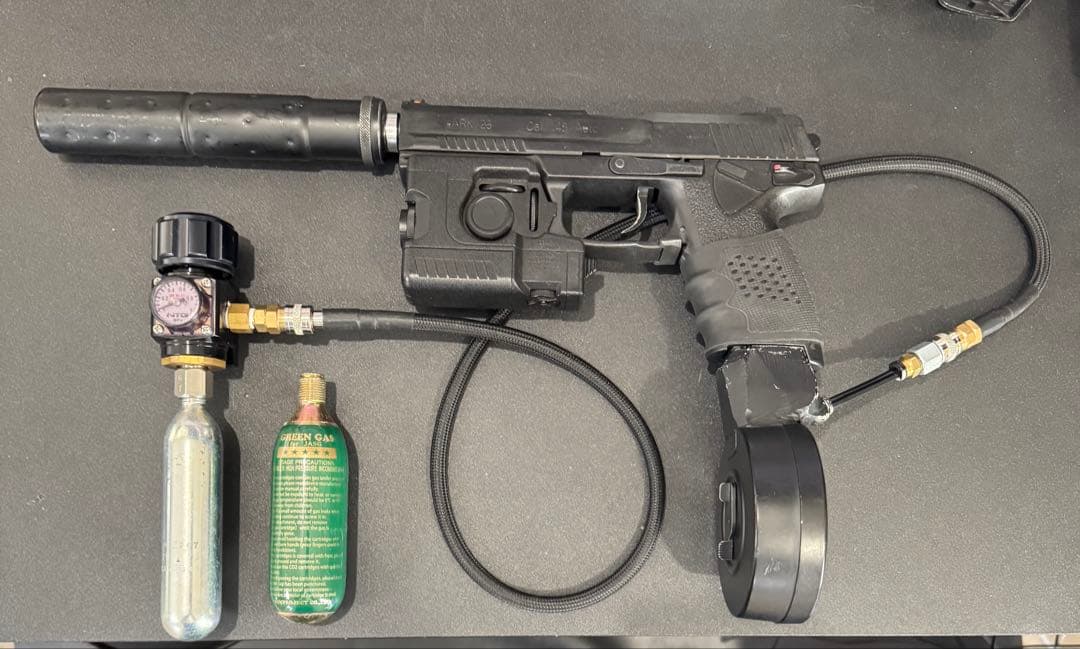 外部ソース 東京マルイ ソーコム mk23 極消音フルカスタム ドラムマガジン