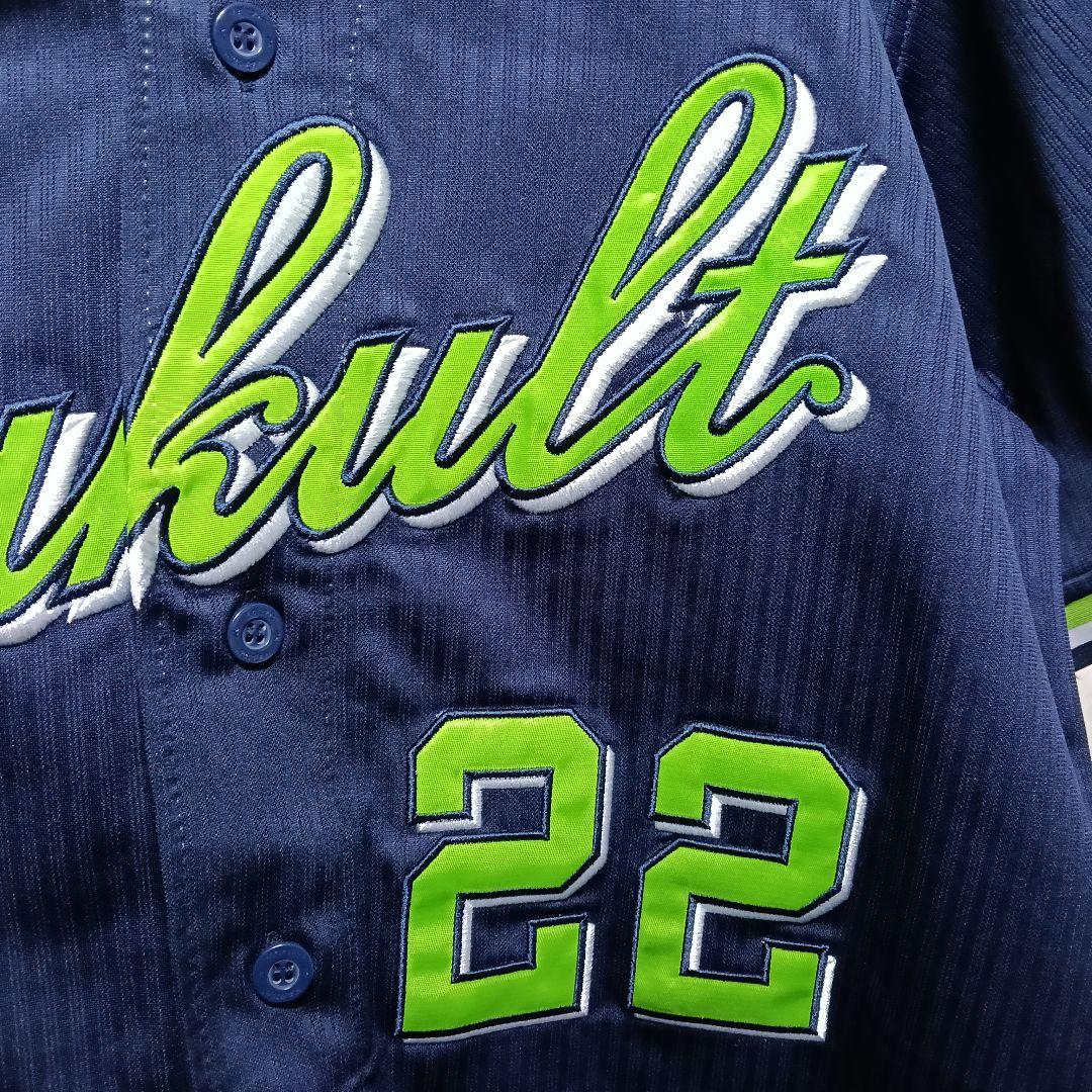 マジェスティック製 高津臣吾監督 ハイクオリティビジターユニフォーム／M