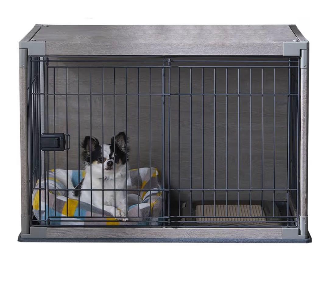 IRIS 犬用ケージ アッシュグレー