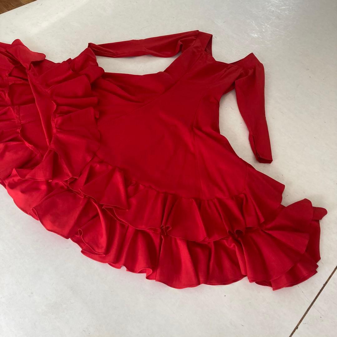 良品 フラメンコ衣装 ロングワンピース ティアード ロングドレス オーダーメイド