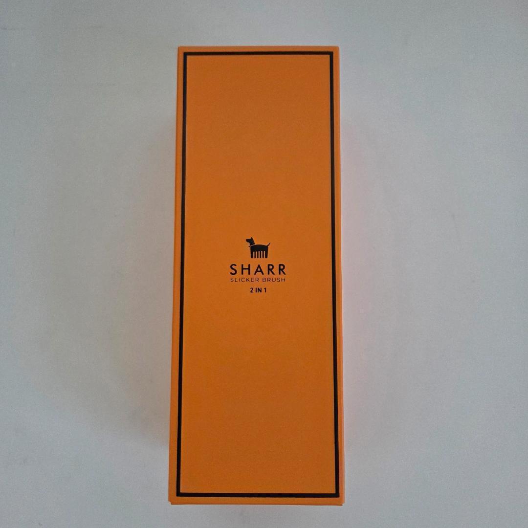 プラチナ　新品未使用 韓国発 SHARR ペットブラシ 黒 オレンジ 犬