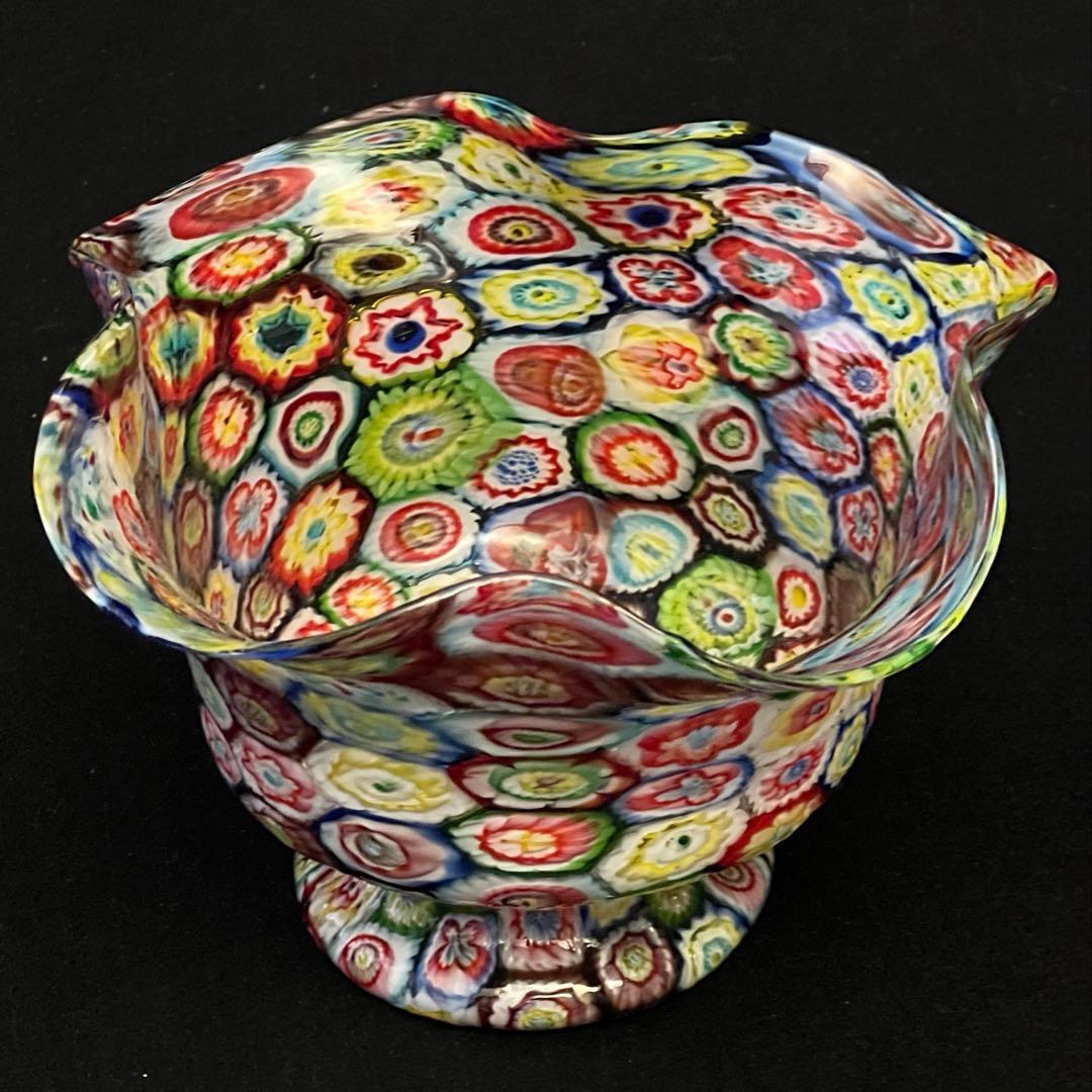 ムラーノガラス　ベネチアン　ミルフィオリ　花瓶　ボウル　置物　大きめ！