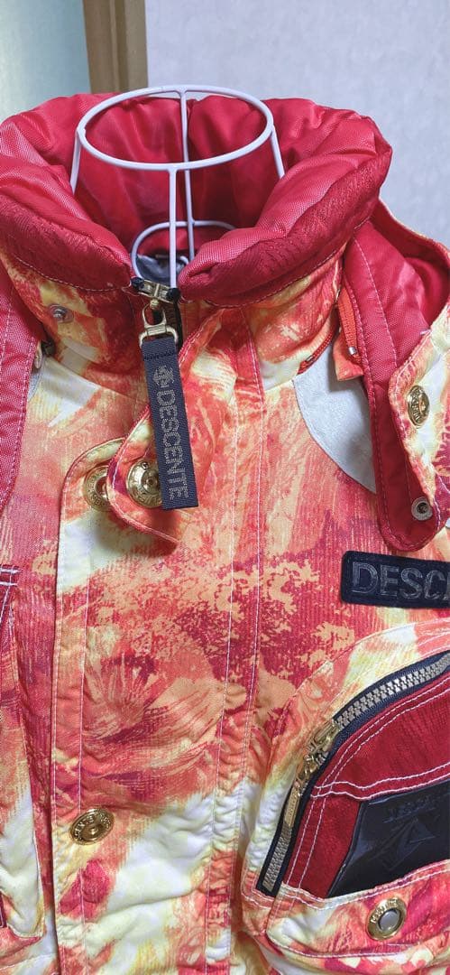DESCENTE スキーウェア 赤 オレンジ