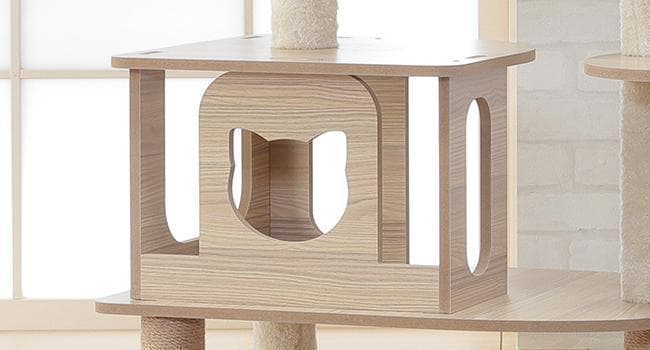 キャットタワー 木製 175cm多頭飼い 据え置き型 宇宙船 爪とぎ おしゃれ