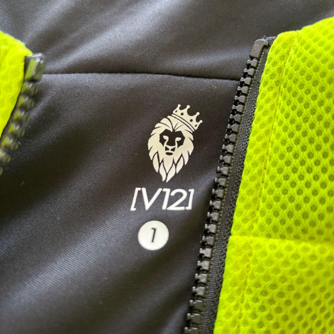 V12 ゴルフ パーカー メッシュ イエロー ブルゾン ジップ