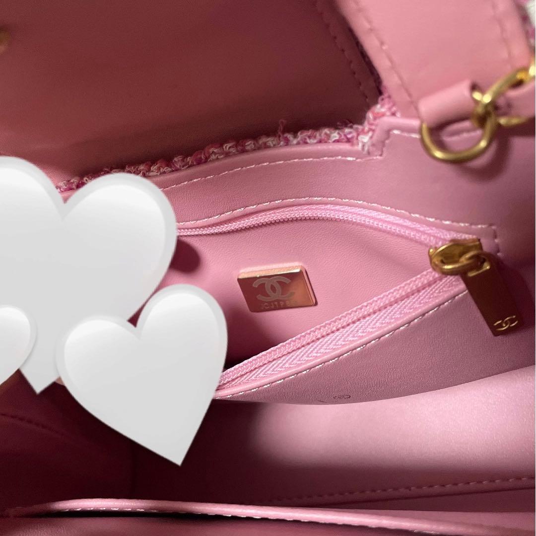 【激レア】CHANEL シャネル ツイード ハンドバッグ ピンク ノベルティ