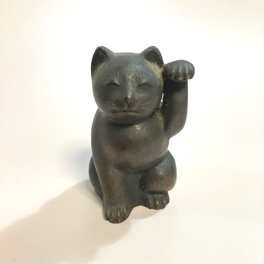 骨董　招き猫　貯金玉　アンチモニー　まねき猫　ラッキーキャット　縁起物　民芸
