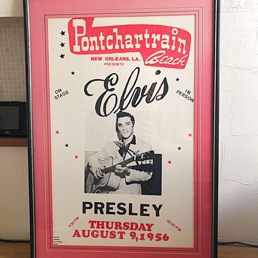 額装入☆エルビス　プレスリー　1956復刻ポスター