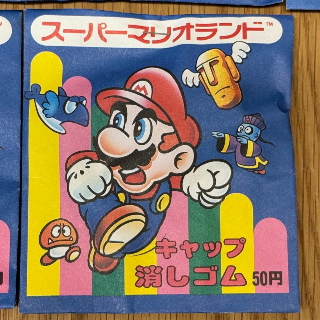 1989年製 任天堂 マリオ キャラクター 消しゴム 未開封10P＋開封見本1P