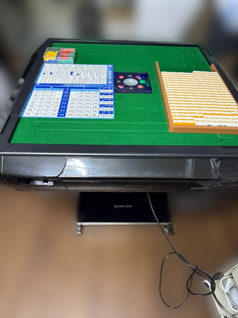 【引き取り可】ONE STEP 全自動麻雀卓 ブラック ガラス脚 33mm牌