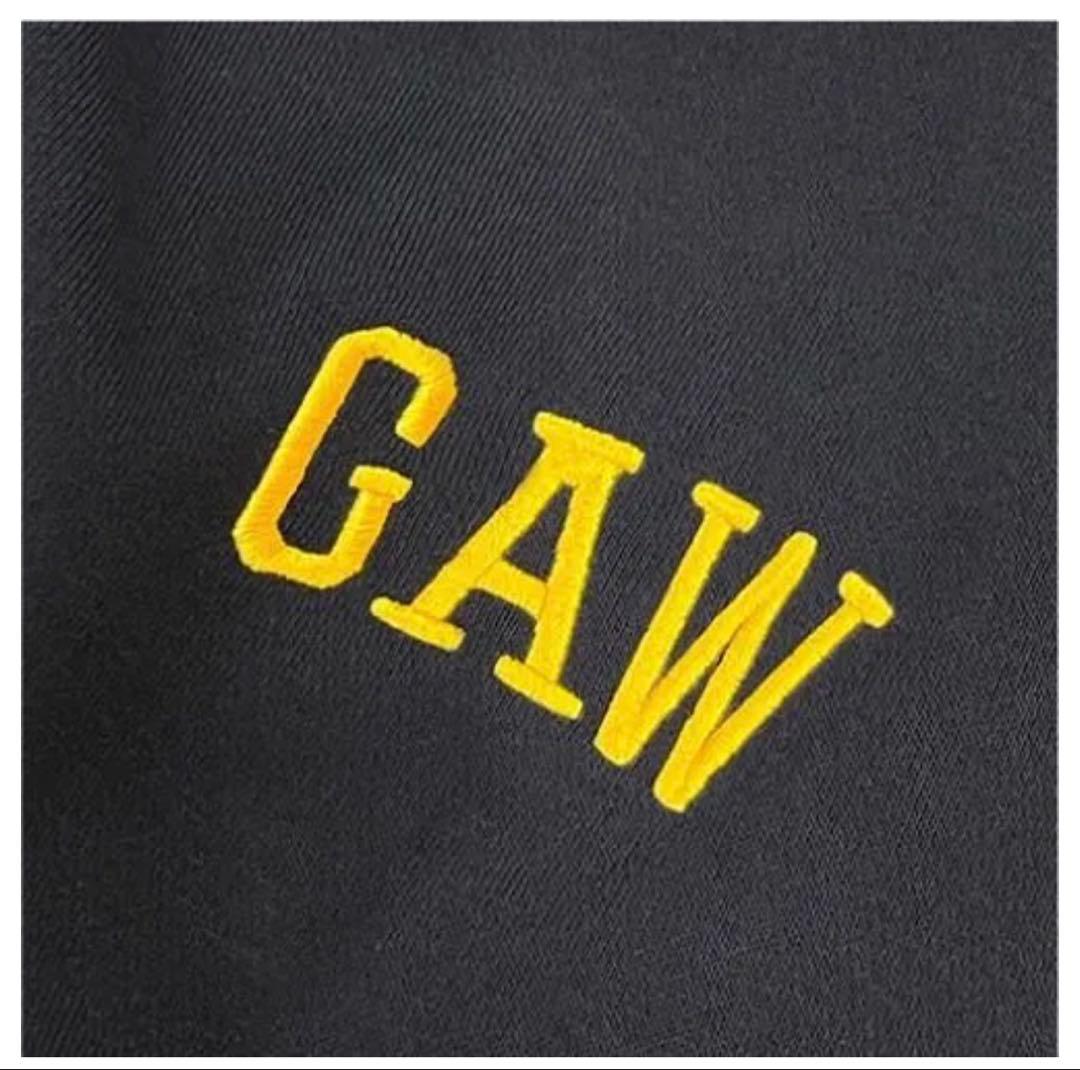 マンウィズ　刺繍パーカー　ネイビー×イエロー