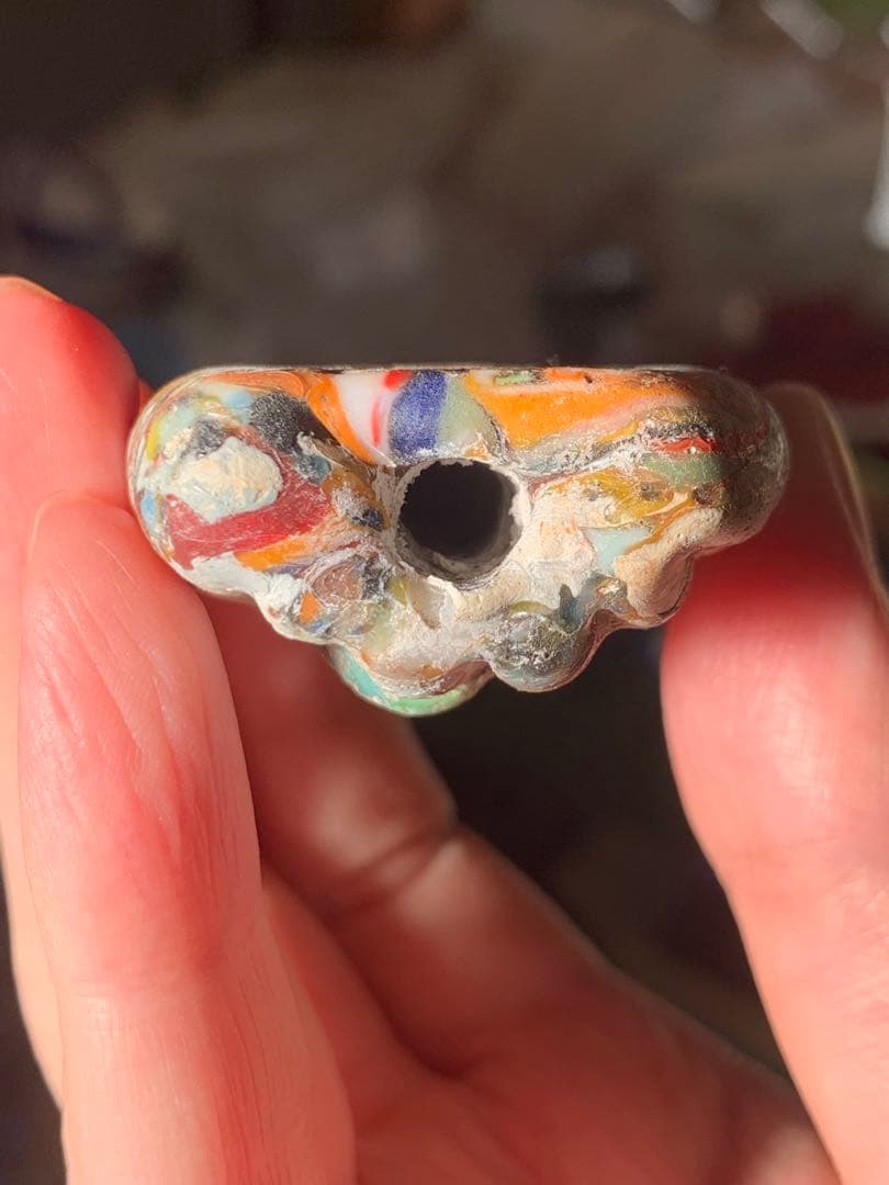 紀元前1500年頃フェニキアビーズ　ローマンガラス　とんぼ玉　出土品　根付　石器