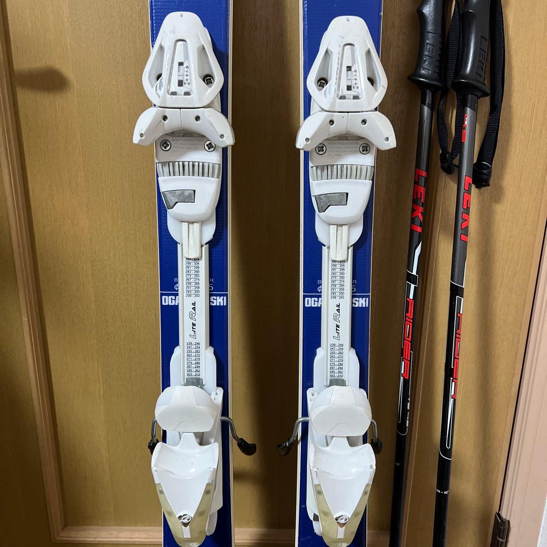 オガサカ　ユニティ　155cm AS-3 スキー板　ストック　ビンディング