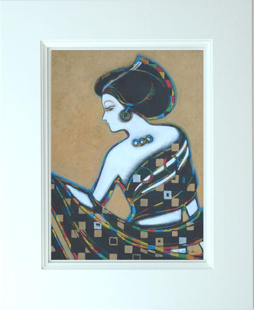 油絵 菅家令子 絵 絵画 インテリア uF6-010311 人物 女性像