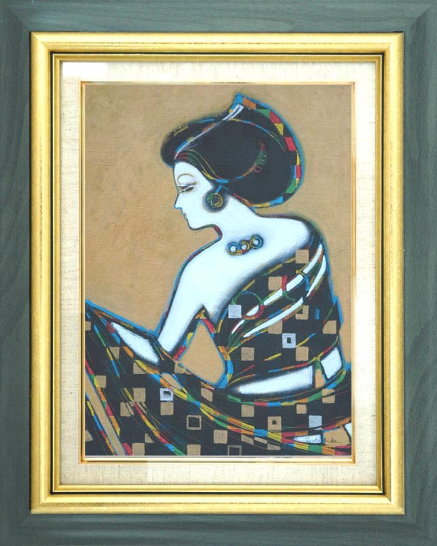 油絵 菅家令子 絵 絵画 インテリア uF6-010311 人物 女性像