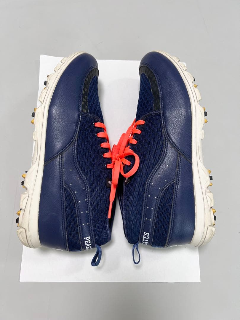 綺麗　パーリーゲイツ　ゴルフシューズ　24.5㎝　ネイビー×オレンジ