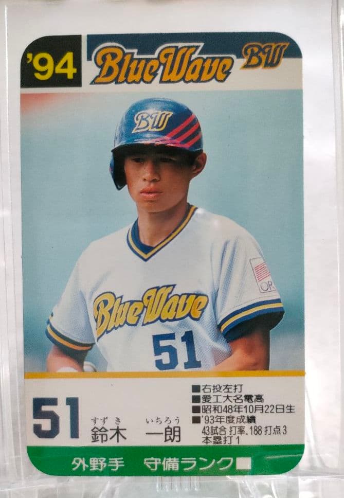 イチロー　野球カード　鈴木一朗　94年　BW