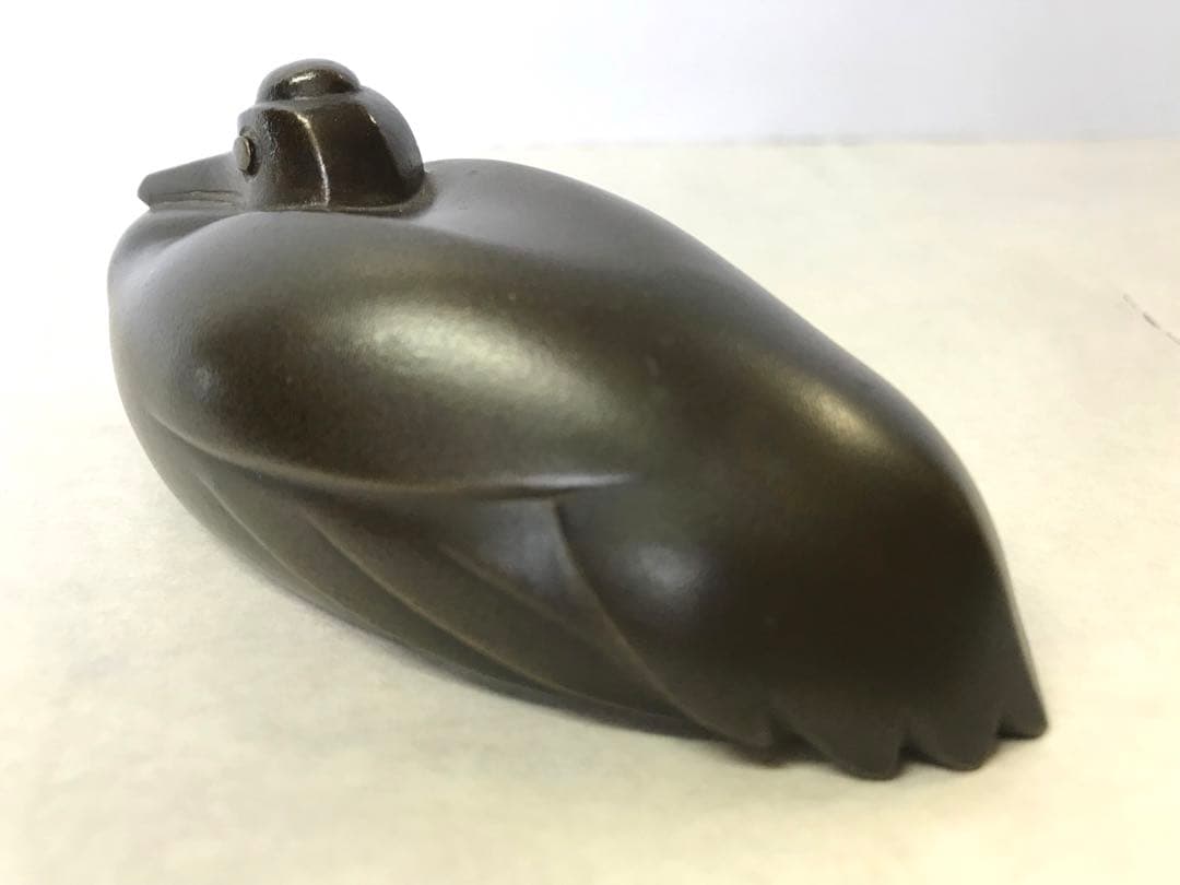 銅製:吉鶴置物(山本純民作)