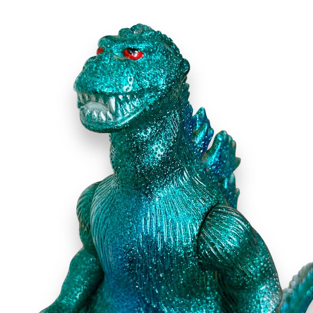 マルサン グリーンラメ 赤目 ゴジラ 約23cm ソフビ フィギュア
