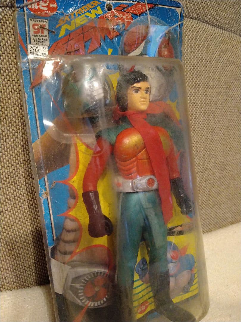 美品　貴重！当時モノ　仮面ライダー　スカイライダー　面取れソフビ　ポピー日本製