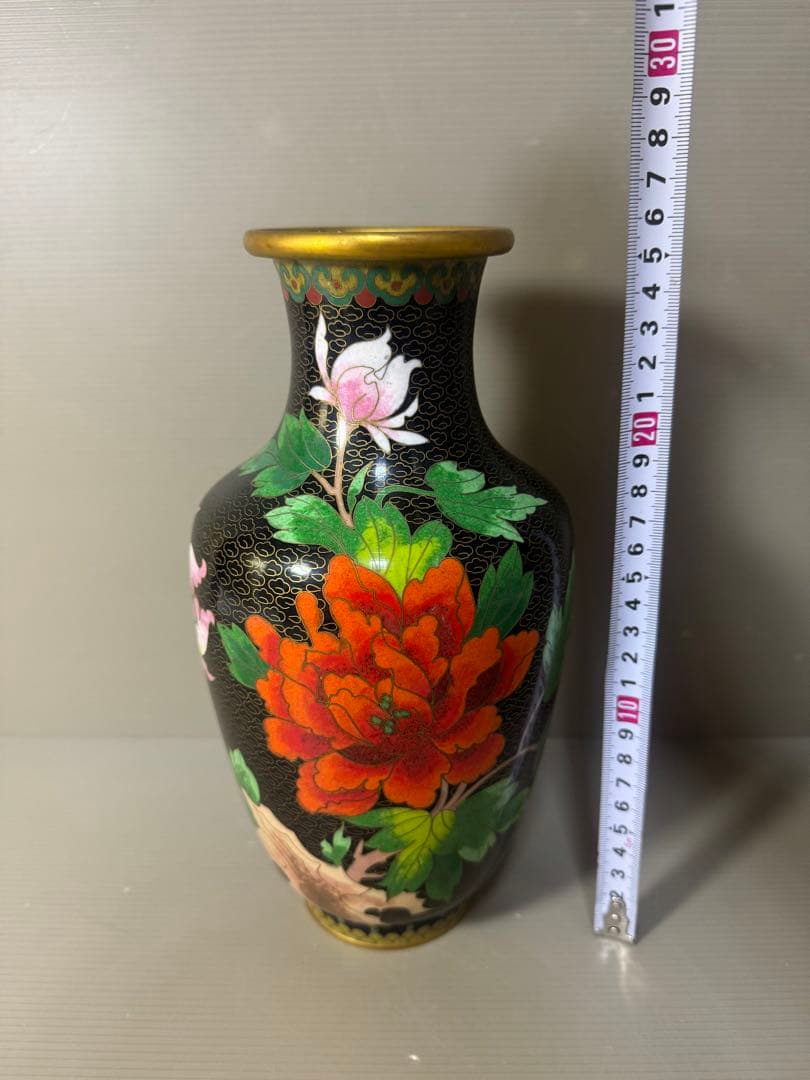 2351 七宝焼　琺瑯　花瓶　時代物