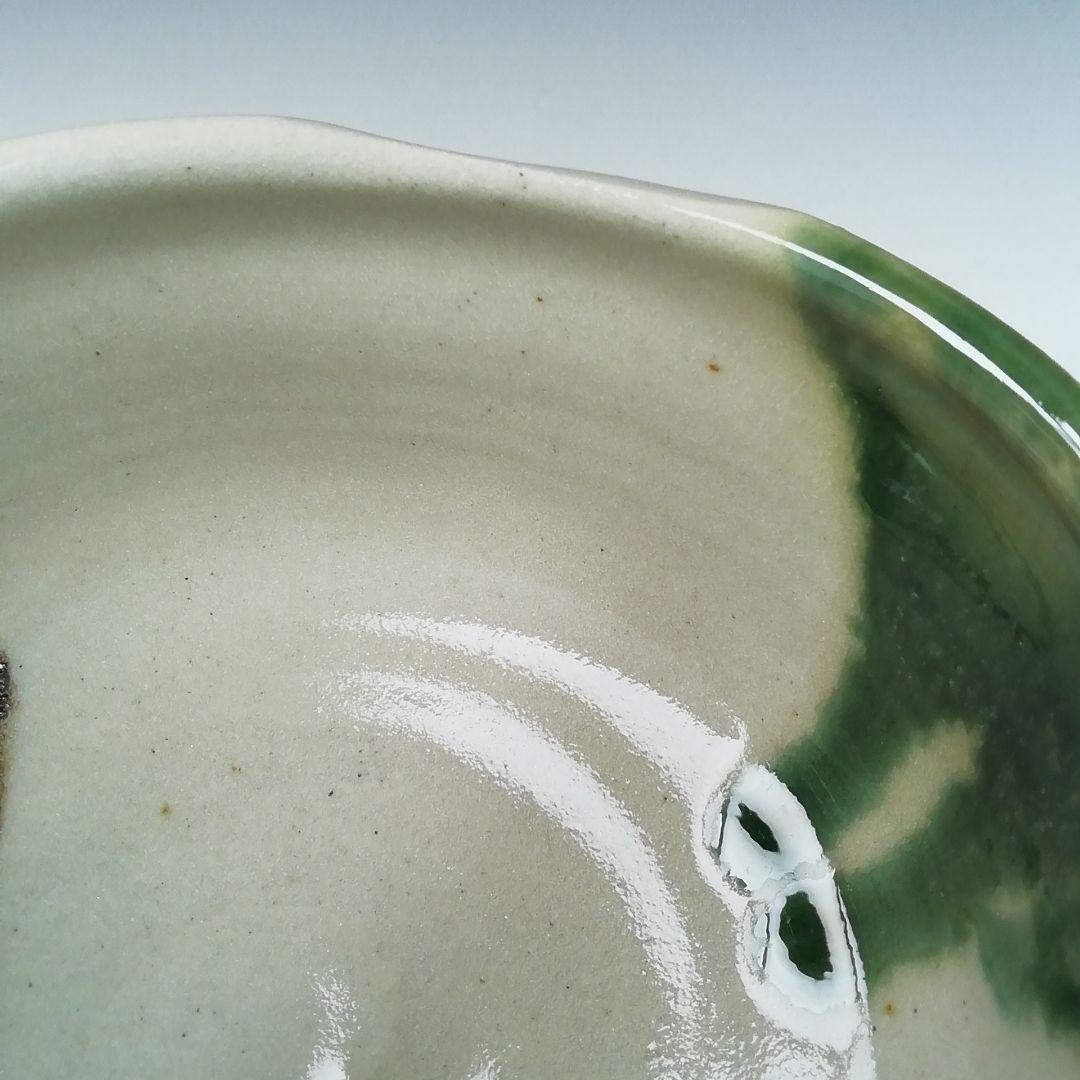 Ｔ７８５　茶碗　『織部茶碗』『菊泉窯　田中源彦 作』　共箱　抹茶碗　茶道具