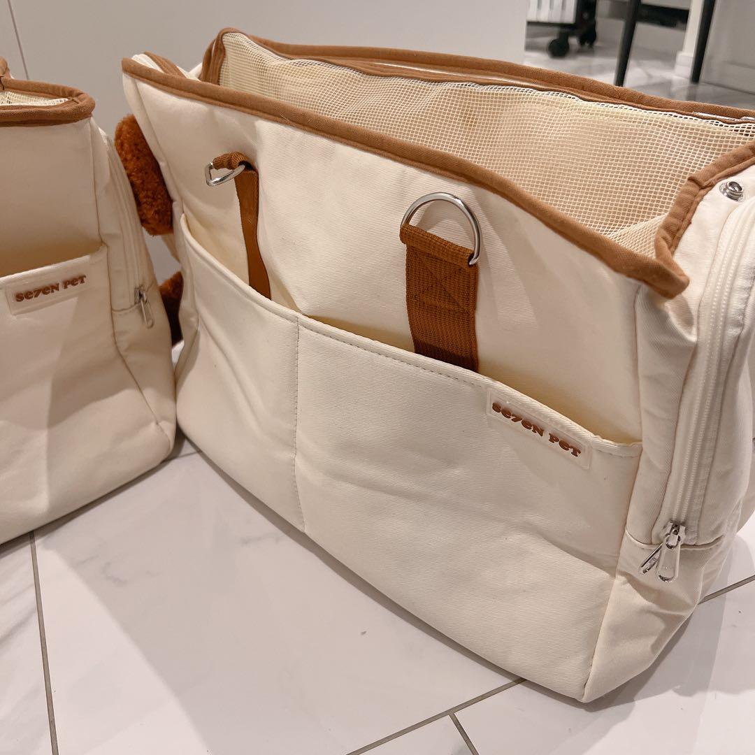 [セブンペット] 犬猫 ペットキャリーバッグ テディバッグ ショルダー2個セット