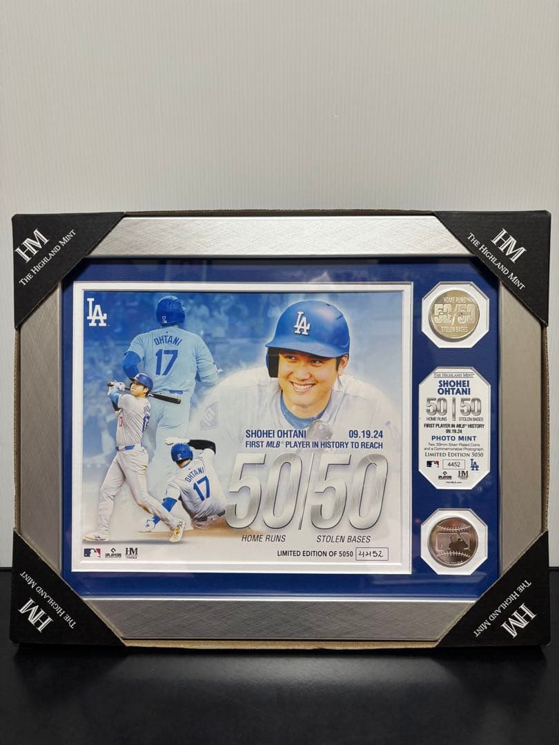 大谷翔平　50-50 記録達成 ダブルフォトミント シリアル番号付き