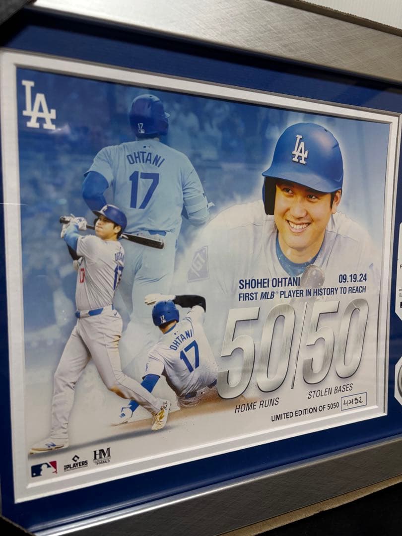 大谷翔平　50-50 記録達成 ダブルフォトミント シリアル番号付き